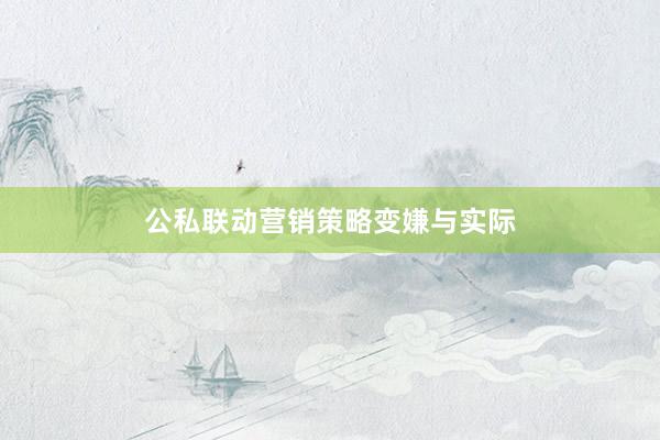 公私联动营销策略变嫌与实际