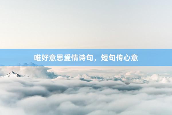 唯好意思爱情诗句，短句传心意